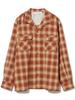Beams Heart Men's Polyester Rayon Ombre Check Shirt, BRICK Size S