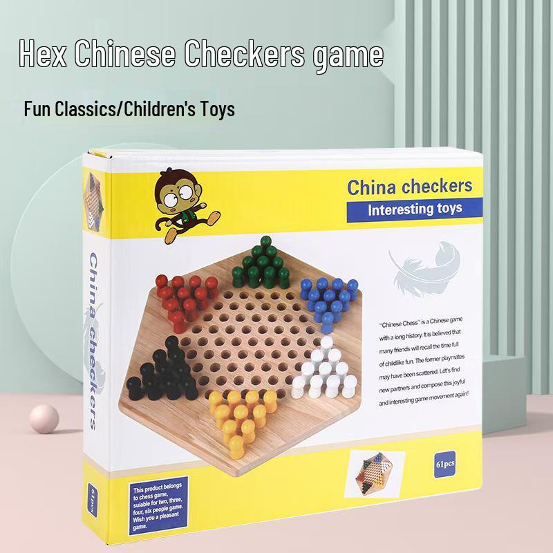 

Hexagonal Chess: Wooden Checkers for Kids Aged 7-14 - Intellectual Development Toy