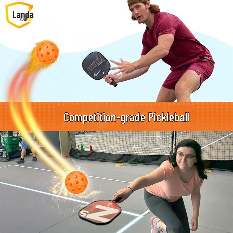 Landa PE 74mm 40-Hole Pickleball Practice Balls (10-Pack)