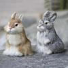 1 Pcs 14CM Simulated Rabbit Animal Model Rabbit Home Decoration Crafts Animal Rabbit Fur Handicrafts Figurines Miniatures