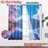 2pcs   2D FLAT PRINTING Curtains (Without Rod) Sakura Reflection Pattern Modern Curtains Fabric Curtains Holiday Use for Bedroom