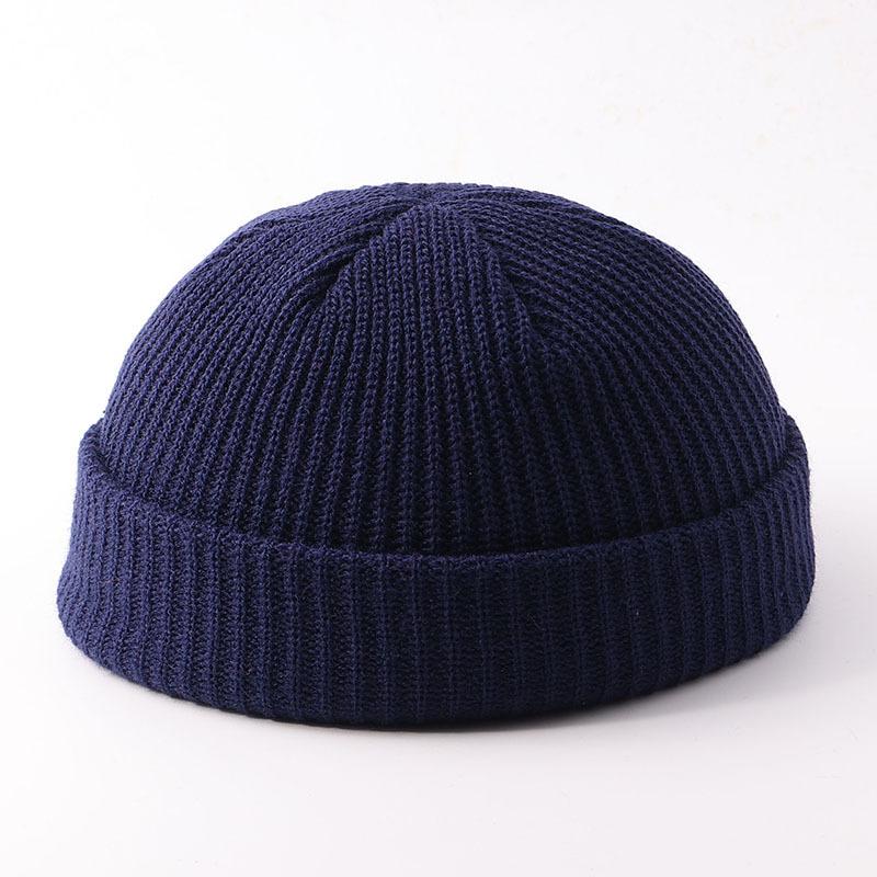 Melon Hat Men's and Women's Trend Autumn and Winter Wool Hat Student Fashion Flanged Yuppie Cold Hat Women's Brimless Knitting