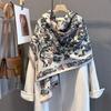 Autumn/Winter Warm Scarf 185*65cm Luxury Print Tassel Shawl Women's Imitation Cashmere Thick Scarf Warps Coldproof Blanket