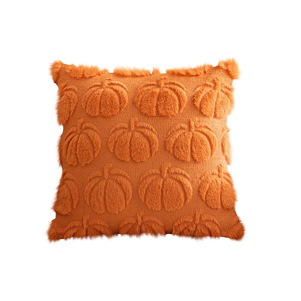17.7*17.7in Christmas Thanksgiving Pillow Cover Solid Color Cushaw Embroidery Home Pillow Waist Cushion Cover