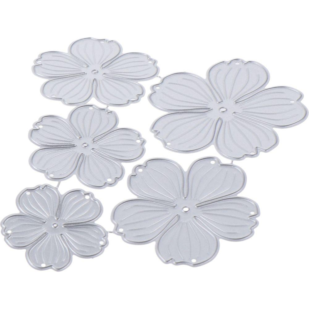 5pcs Carbon Steel, Metal Embossing Stencils Sliver Flower Wedding Cutting Dies DIY Craft Album