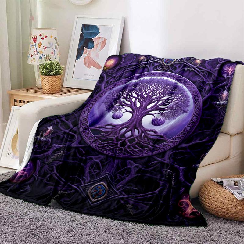 Tree of Origins Fleece Blanket - Mythical Flannel Throw for Sofa/Bed, Ultra-Soft Gift with , Lightweight & Warm for All Seasons