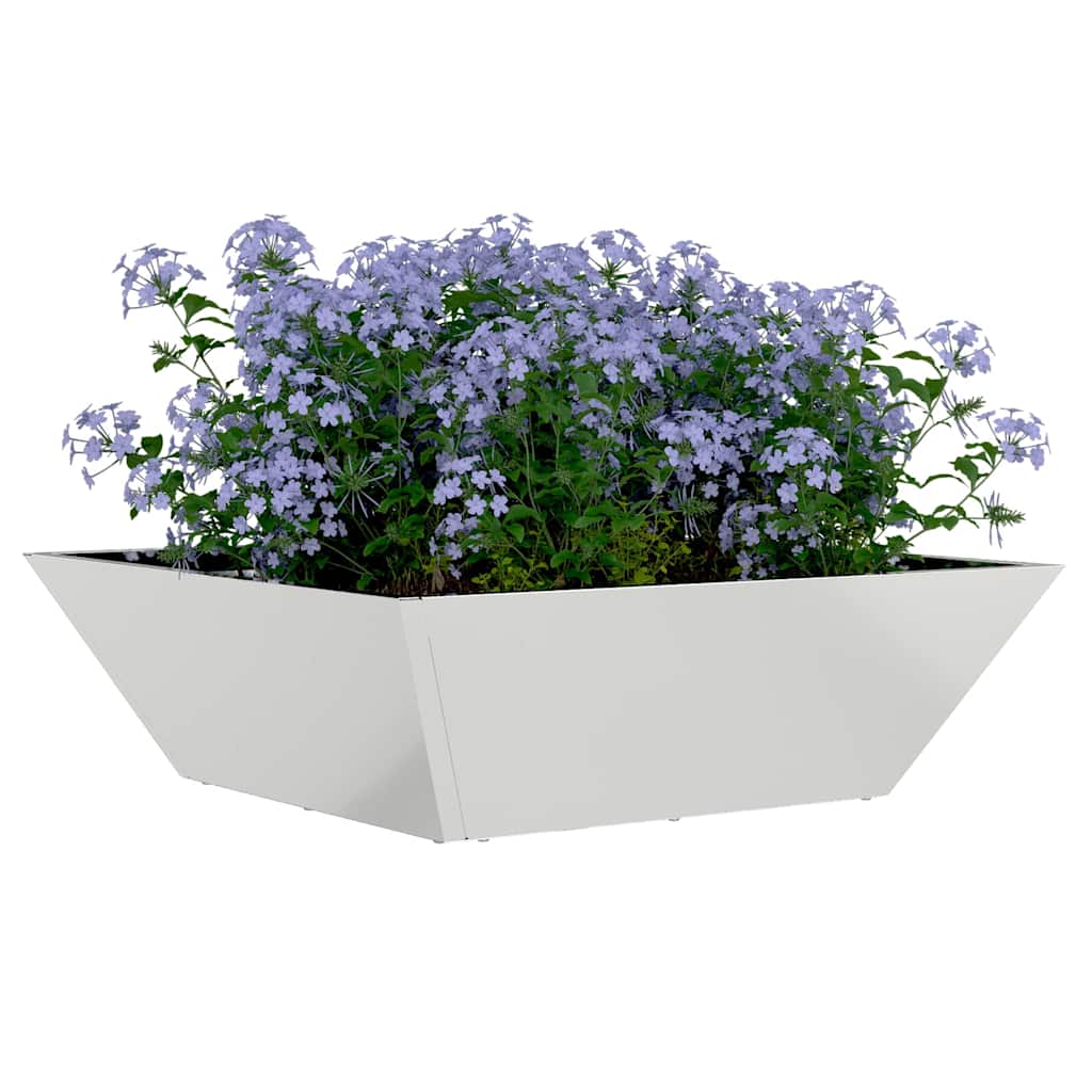 Garden Planter Silver 50 X 50 X 15 Cm Galvanized Steel