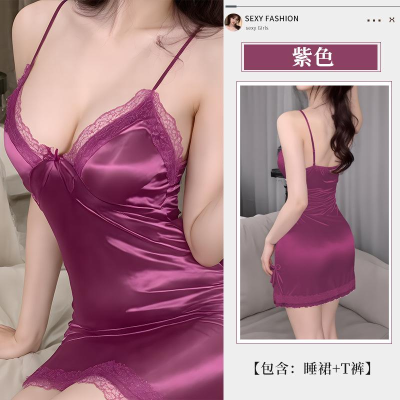 Velká velikost barevné pokušení sexy spodní prádlo sexy sexy noční košilka sexy podvazkový pyžamový set