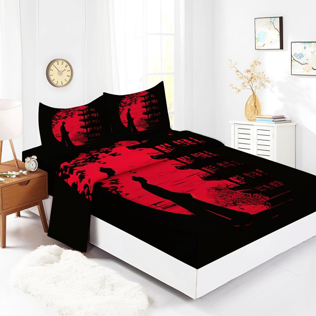 Animal Puppy Pattern Mattress Four-Piece Bedding Set Bedroom Dormitory Bedding Decoration