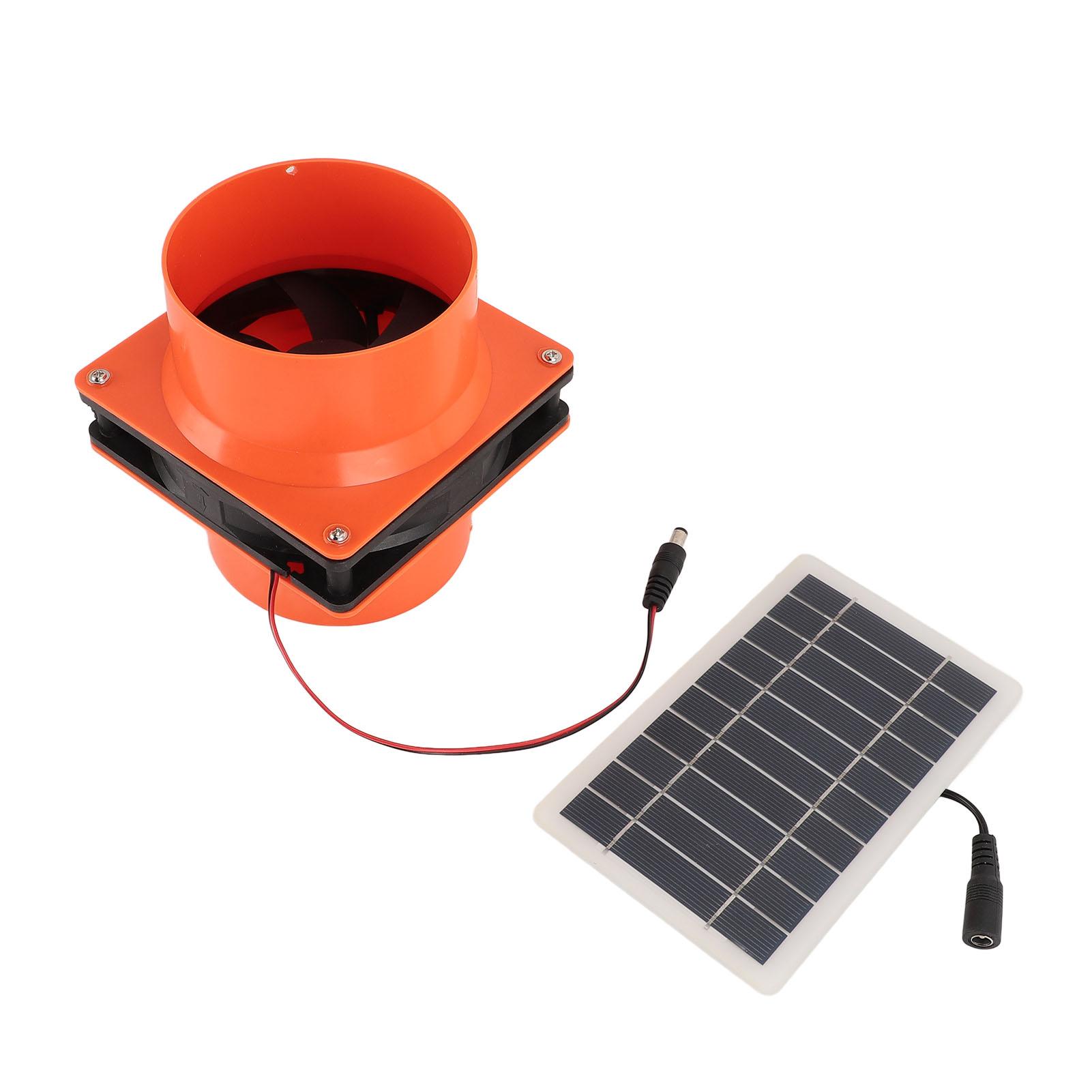 

Solar Powered Exhaust Fan 10W 5V ABS Monocrystalline Silicon Solar Panel Ventilation Fan Kit for Round Pipe Pet House