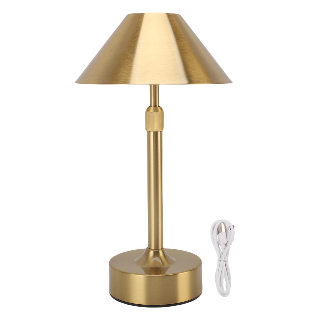 LED Cordless Table Lamp Dimmable Rechargeable Battery Powered Lamp with Telescopic Pole Touch Control 3 Colors Iron