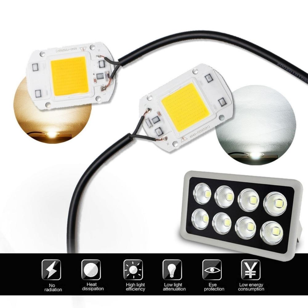 LED COB lamp Bead 20W 30W 50W AC 220V 240V IP65 Smart IC No Need Driver DIY Flood light Led Bulb Spotlight Outdoor Chip
