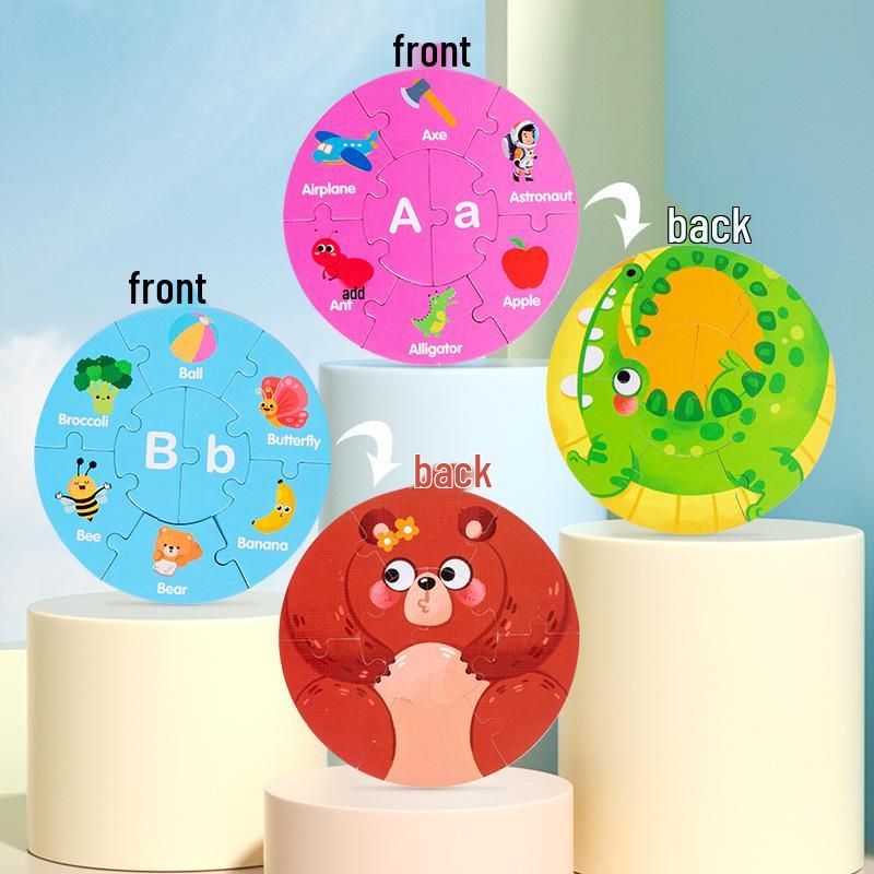 CPCE Kids' Double-Sided Animal Alphabet Puzzle & Parent-Child Interactive Board Game
