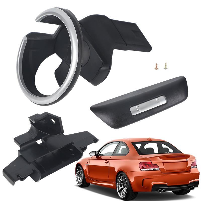 Schwarzer Becherhalter für BMW 1er Serie 135i 128i X1 E82 E84 E88 E81 E82 E82e E87 E87N 51160443082 51169144632 51169122655