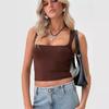 Women Y2k Sexy Casual Square Neck Slim Fit Sleeveless Cropped Tank Top