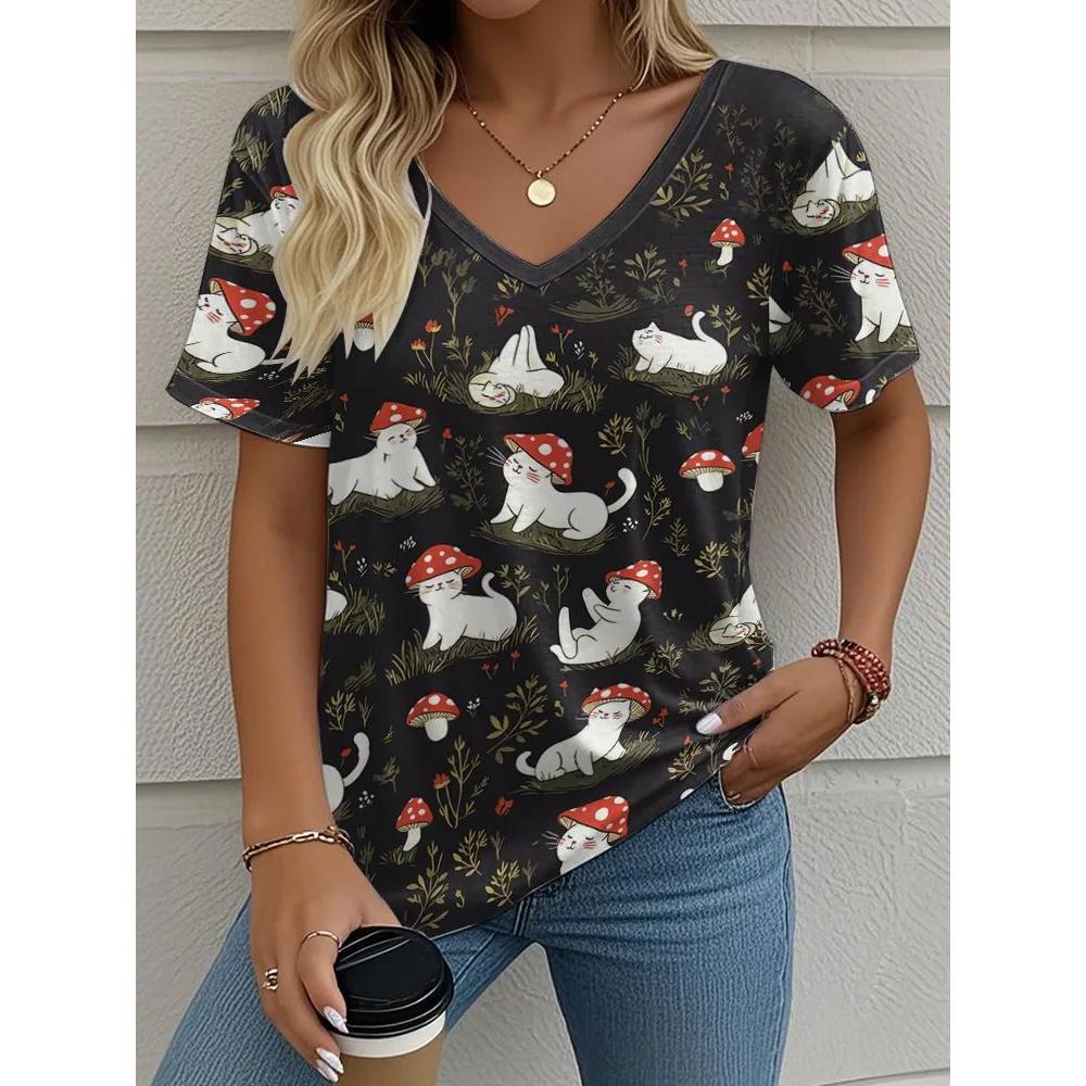 Women's Top Fashion Versatile Short Sleeve Casual Loose T-Shirt Daily Comfort T-Shirts Women’s