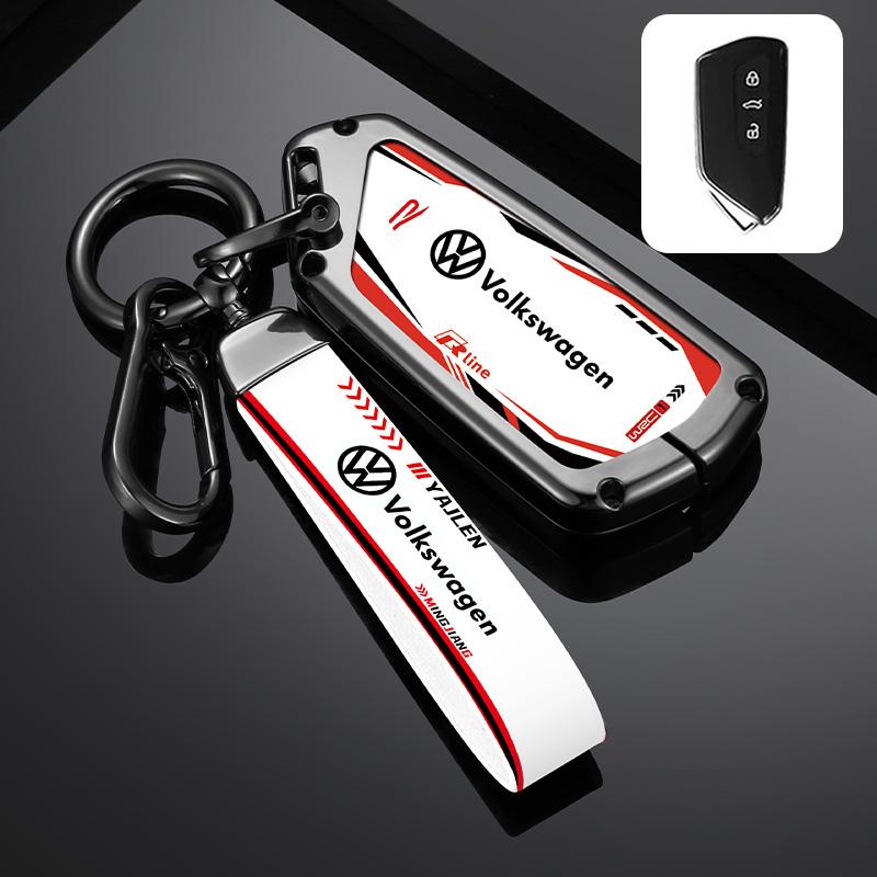 For VW TPU Alloy Car Smart Remote Key Case Cover Holder Shell For VW Volkswagen Golf 8 MK8 ID.3 ID.4 Protector Keychain Access