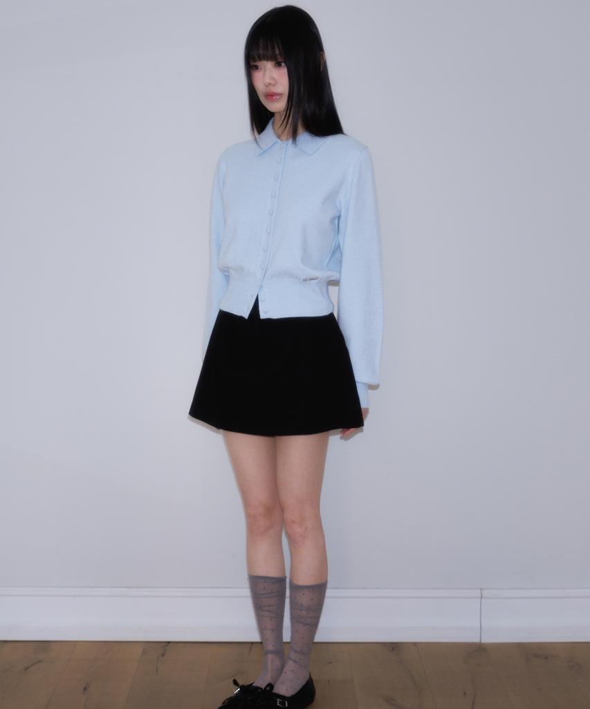 ROSEFRANTZ Frill Waist Pintuck Miniskirt [Black]
