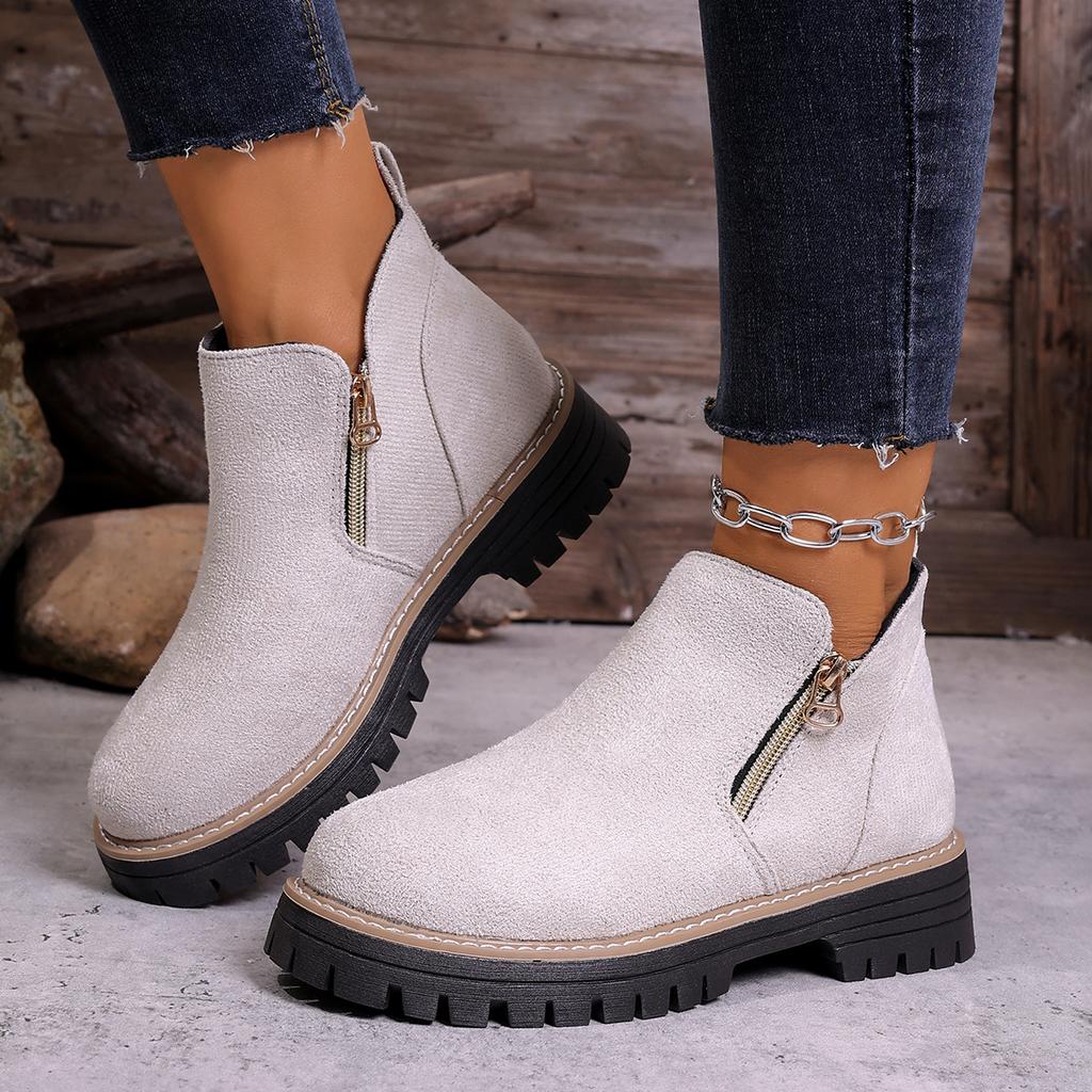 Women Simple Stylish Boots  New Thick Sole Ankle Boots Fashion Comfortable Shoes for Women Plus Size Platform Shoes Women