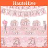 Cute Pink 21st Birthday Party Supplies Disposable Tableware Set With Banner Napkins Cups Plates And Utensils