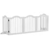 Dog Barrier Gate 5 Panels Foldable Flexible Solid Wood MDF 261.5x29.5x61 Cm White