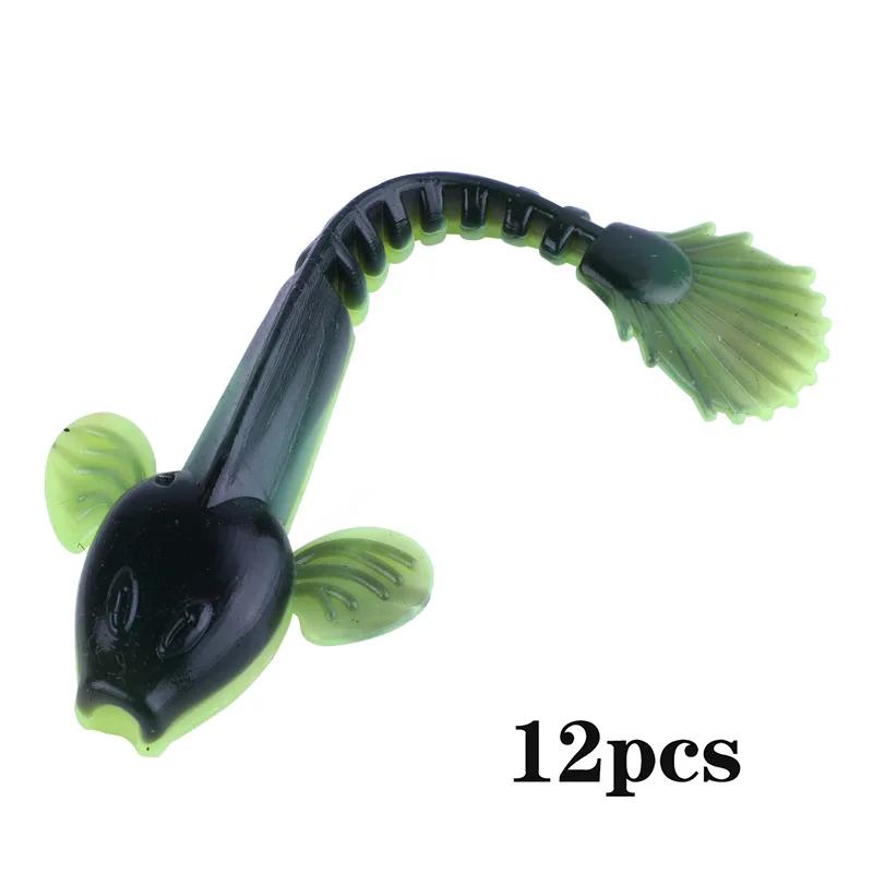 Soft Lure 4.5g 3.5in 90mm 12PCS/Lot Fishing Swimbait Lure Set Tail Worm Saltwater/Freshwater Fishing Baits