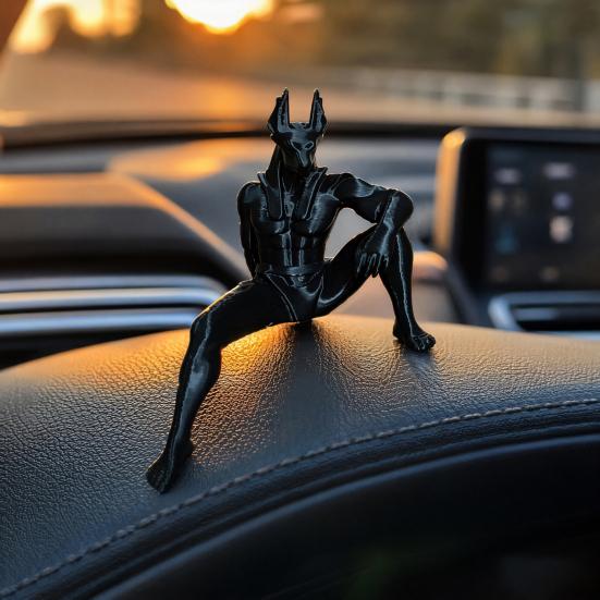 3D-gedruckte Anubis-Statue, Ägyptische Mythologie Sammlerstück Heimdekoration, Hochdetaillierte Schakalgott-Skulptur mit geschnitzter Muskulatur für Büro Gaming