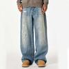 Ink Splatter Men's Straight Loose Wide-Leg Retro Jeans