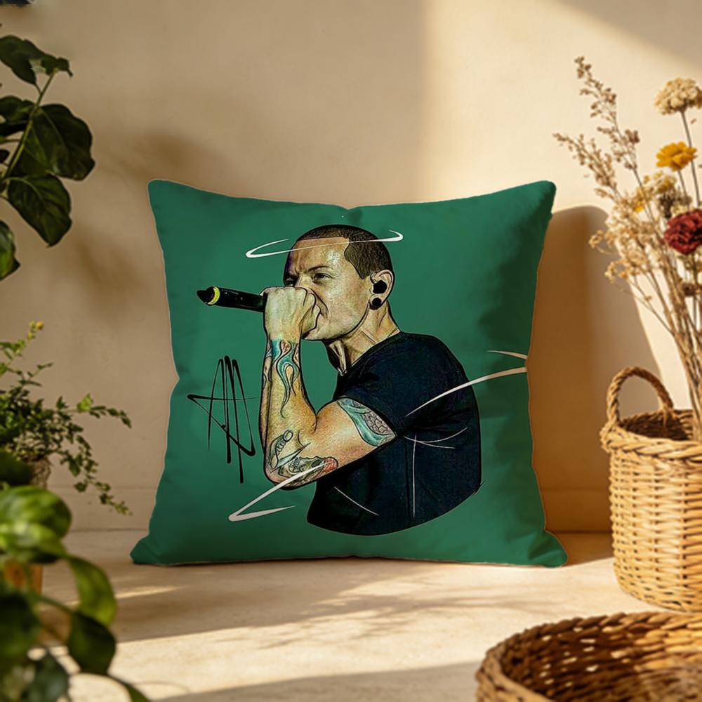 Stylish CChester Benningtonead Cushion Cover Versatile DoubleSided Pillow Case Fit for Sofa Bed Car Daily Decor