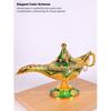 Vintage Aladdin Chirag Lamp-Luxurious Metal Jewelry Box,Decorative Showpiece,Home & Office-12 cm(Gold-Green)