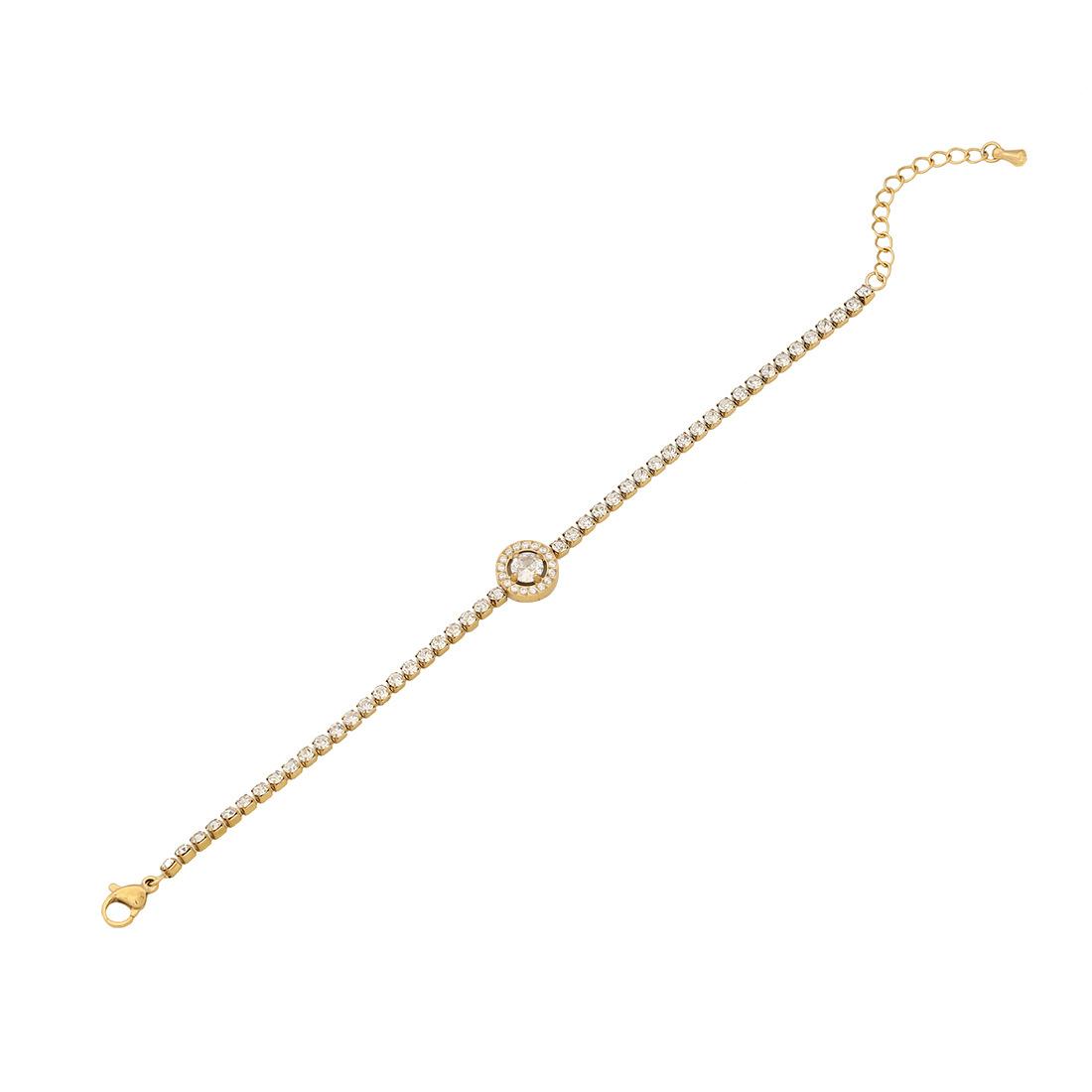 Full Zircon Stainless Steel Bracelet Fashion Heart Jewelry New Titanium Steel Accessories for Women