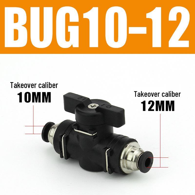 Pneumatic BUC-6-10 Hand Valve: 8mm Air Hose, 12mm Manual Straight Valve with Quick Connect Fitting