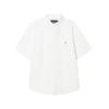 Polo Solid Color Polo Collar Single-Breasted Shirt Men Shirts White 710745385-002