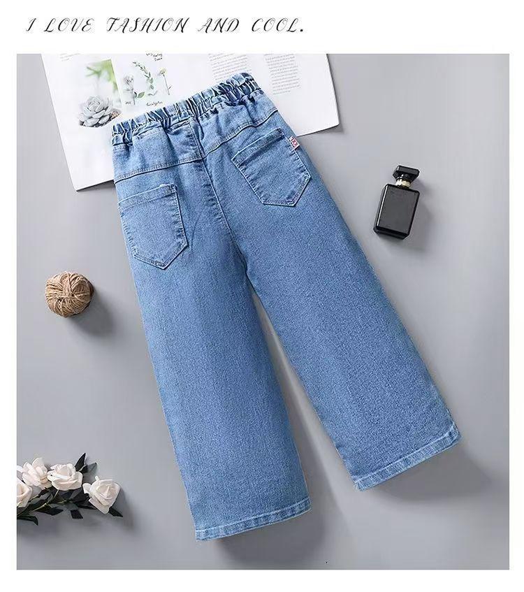 Trendy Girls' Wide-Leg Jeans - Spring & Autumn Fashion for Kids