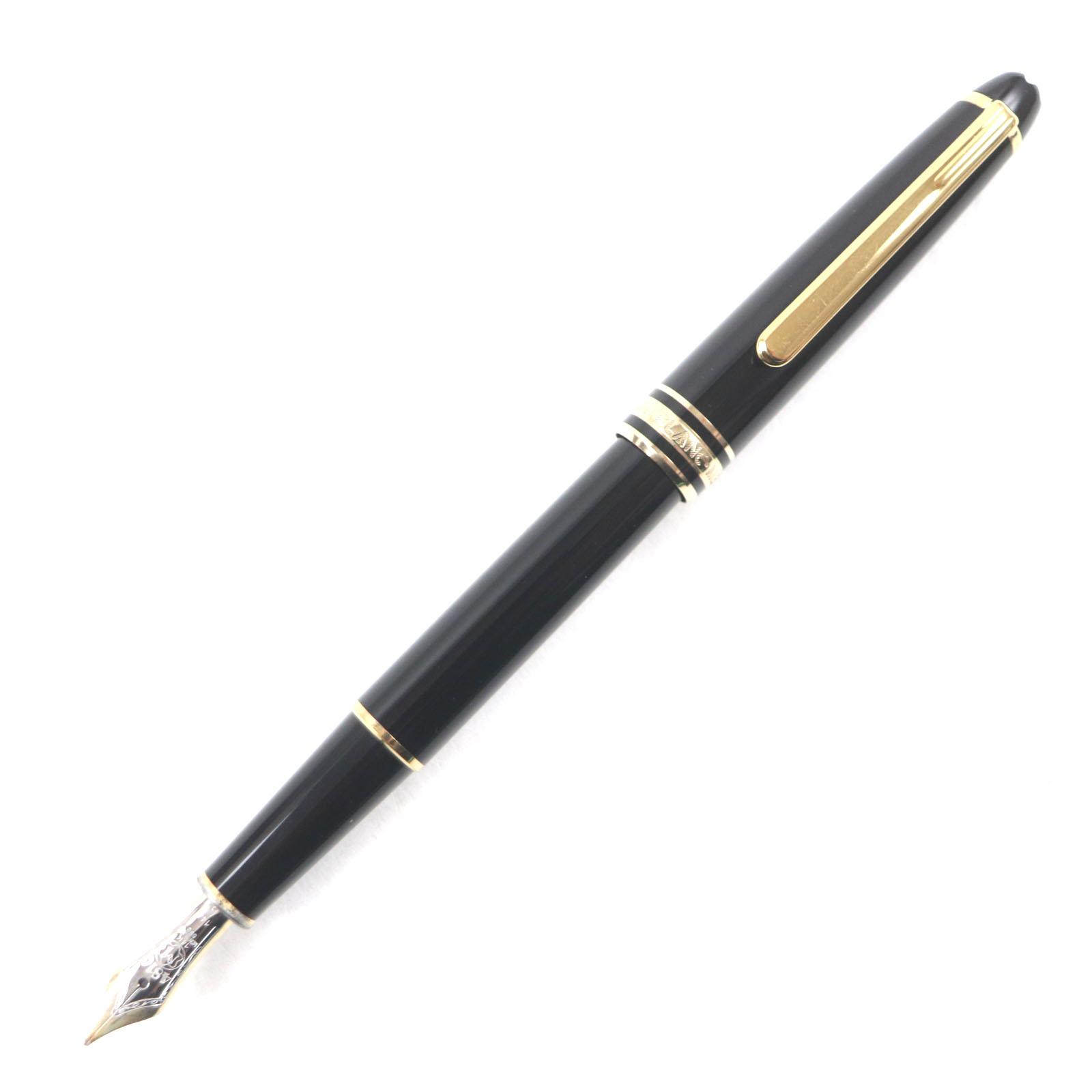 Very Good MONTBLANC fountain pen Meisterstck Classic white star Black gold 14K Used