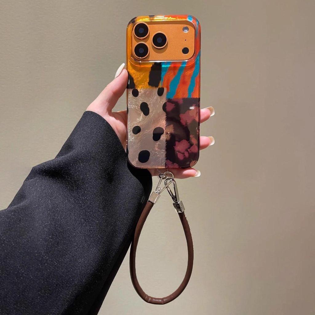 Autumn-Winter Leopard Patchwork Phone Case for iPhone 14-17 Pro Max (4-Color, Female Design)