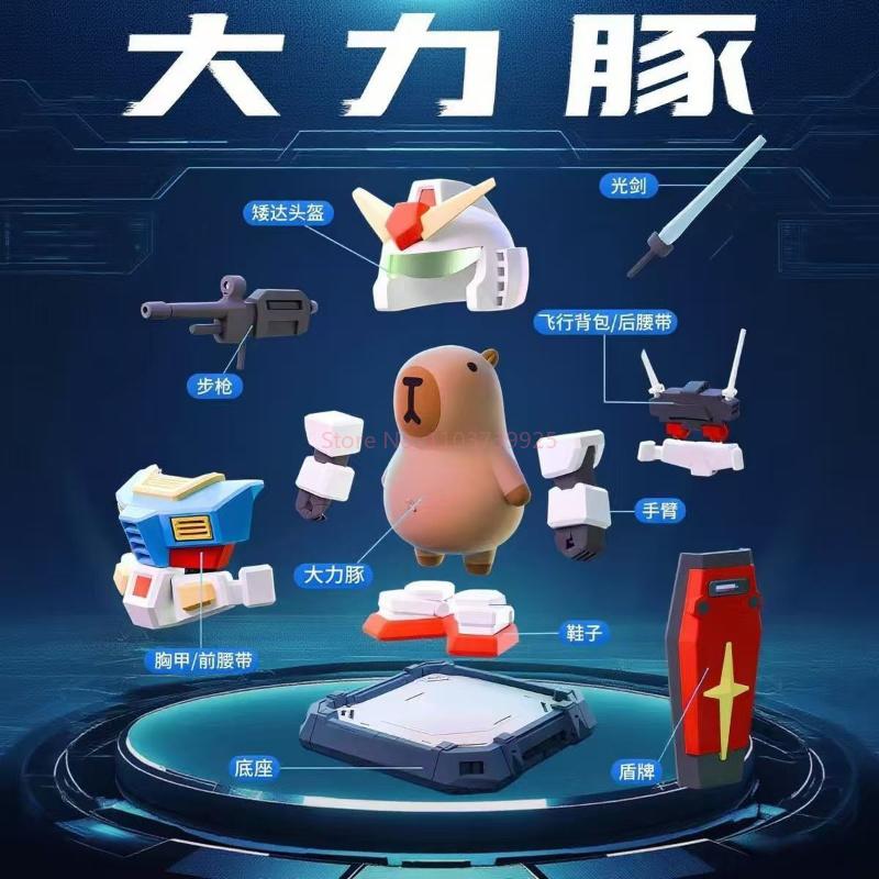 Neue Capibara Rx-78-2 Desktop-Figuren für Spiele Zwerg Magnetische Dekorative Capybara Figuren Spielzeug Geschenke Spielzeug