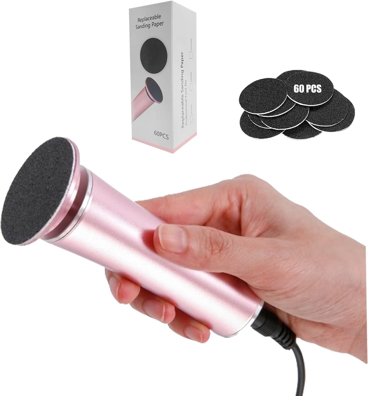 Foot File Callus Remover Professional Foot Sander Grinder Scrubber Foot File Pedicure Tools Adjustable Speed 60 Replace United States