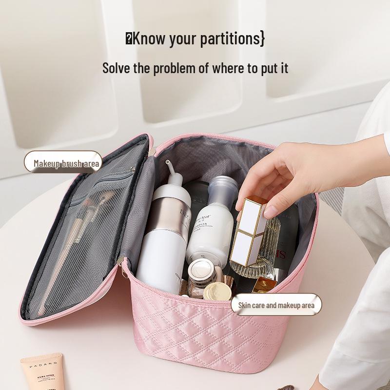 Large Capacity Women's Cosmetic Bag - Premium Portable Travel Toiletry Storage