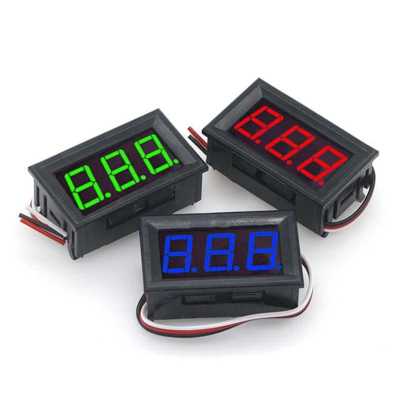 DC 100V 10A 0.56 Inch Mini Red Green Blue LED Display Panel Voltage Meter Voltmeter Home Use Voltage 3 Three Digital