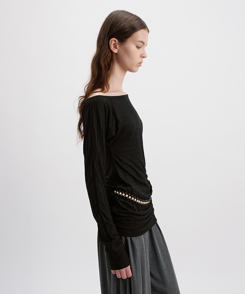 SYMMETRICPERCENT Unbalance Pleated Top / Black