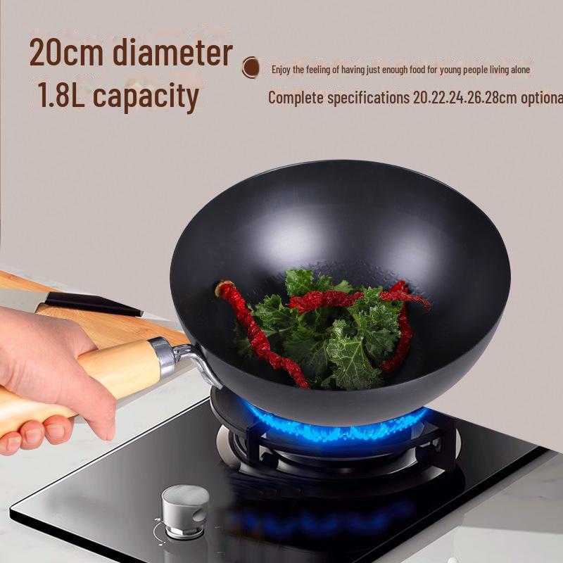 Mini tigaie neacoperită de 20 cm pentru mașina de gătit cu inducție - compactă, ușoară, ideală pentru utilizarea de o singură persoană