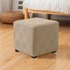 1PC Square Jacquard Ottoman Slipcover Durable Stretch Footrest Cover Anti-slip Storage Stool Furniture Protector Pouf Cover Home