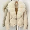 Europe and the United States new natural real fox fur collar down jacket autumn and winter versatile thickened warm women's short coat