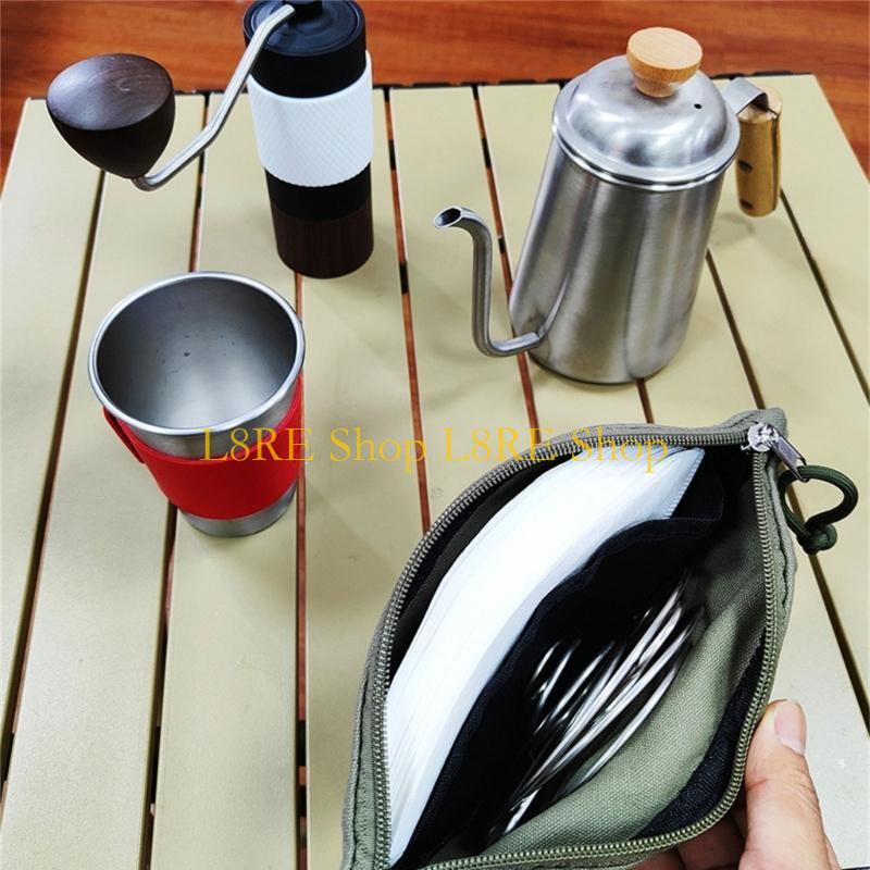 L8RE Practical Coffee Filter Carrying Bags Coffee Filter Organizers Lightweight Fabric Bag Portable Filter for Filter