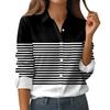 Camicia da Donna Stampata con Bottoni Camicia a Maniche Lunghe Top da Lavoro Business Casual con Tasche Giacca