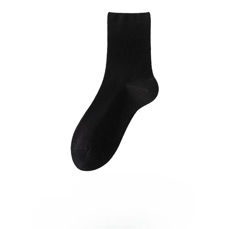 

Summer and Spring Collection of Women s Pure Cotton Mid-Calf Socks with Slit Opening, Anti-Bacterial and Odor-Resistant, Without Bones 1 pair чёрный