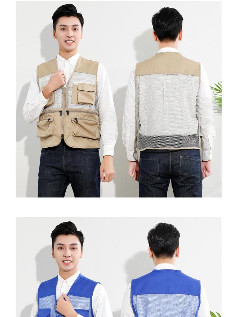 Custom Logo Emergency Management Safety Vest - Multi-Pocket Workwear for Photojournalists