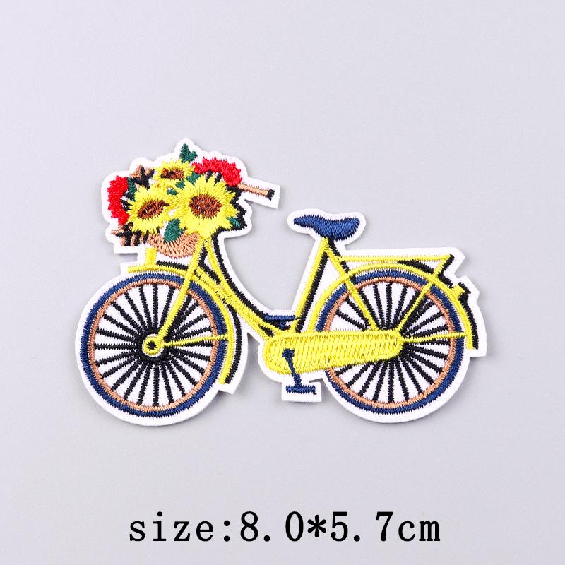 Sunflower Embroidery Patches For Clothing Thermoadhesive Patches For Clothes Cartoon Flower Sewing Fusible Patch Stickers Badges