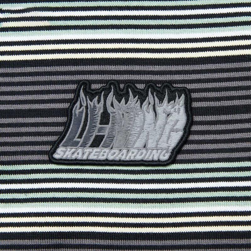 Li-Ning Striped Crew Neck Long Sleeve Sports T-Shirt Unisex Tops Black AHST719-4